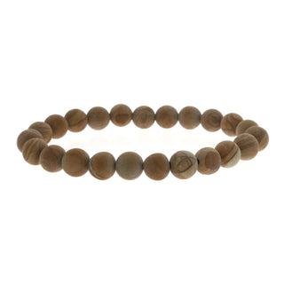 Wood Jasper Matte Round Bracelet - 8mm from The Rock Space