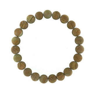 Wood Jasper Matte Round Bracelet - 8mm from The Rock Space