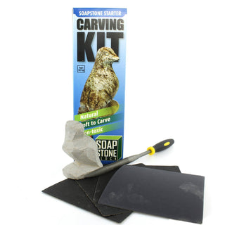 6-Pack Beginner Soapstone Carving Kits - Assembled (1 of each) from Stonebridge Imports