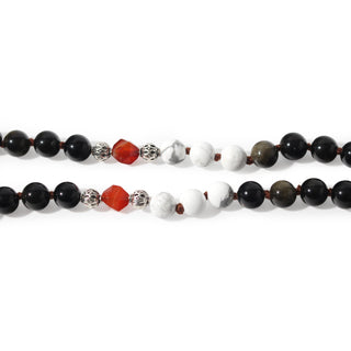 Obsidian Gold Sheen Mala w/ Obsidian Buddha Head - 8mm - 82 Beads from Stonebridge Imports
