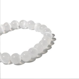 Selenite Round Bracelet - 8mm from The Rock Space