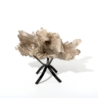 Smoky Quartz Cluster on Iron Stand U#5 - 9"    from Stonebridge Imports