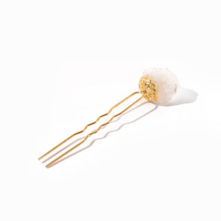 Clear Quartz Cluster Gold-Plated Hair Pin    from Stonebridge Imports