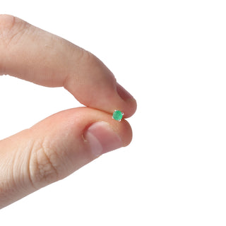 Emerald Sterling Silver Stud - Single Pair    from Stonebridge Imports