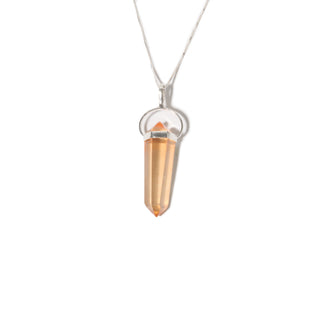 Tangerine Aura Double Terminated - 925 Silver Pendant (Enhanced) from Stonebridge Imports