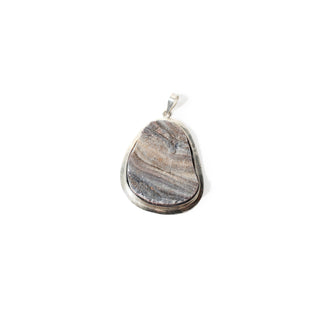 Agate Shell with Silver Bezel - 925 Silver Pendant from Stonebridge Imports