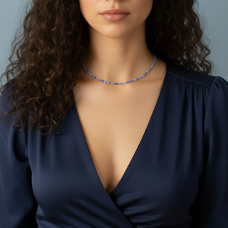 Sodalite Bead Necklace - 2-3mm