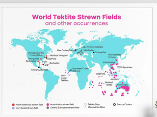 word tektite strewn field map
