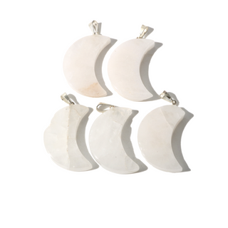 Imperfect White Quartz Crescent Moon Pendant - Pack of 5 from The Rock Space