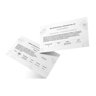 Stone Meaning Cards - Clear Quartz - 10 Pack