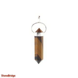 Tiger Eye Gold Double Terminated - 925 Silver Pendant from Stonebridge Imports