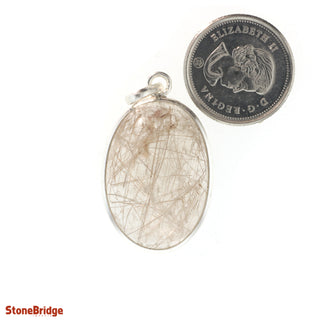 Rutilated Quartz Cabochon - 925 Silver Pendant from Stonebridge Imports