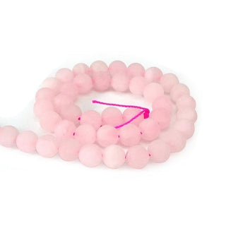 Rose Quartz Matte - Round Strand 15" - 6mm    from Stonebridge Imports