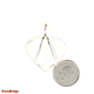 Clear Quartz V-Bale Heart - 925 Silver Pendant from Stonebridge Imports