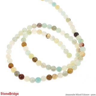 Amazonite Mixed Colours - Round Strand 15" - 4mm    from Stonebridge Imports