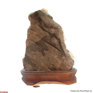 Citrine Cluster on Wood Base #5 - 9" (Enhanced) from Stonebridge Imports