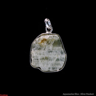 Aquamarine Slice - 925 Silver Pendant from Stonebridge Imports