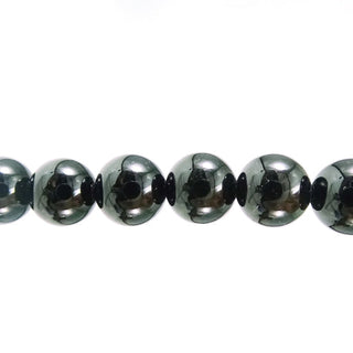 Black Tourmaline Round Strand 7" - 8mm from Stonebridge Imports