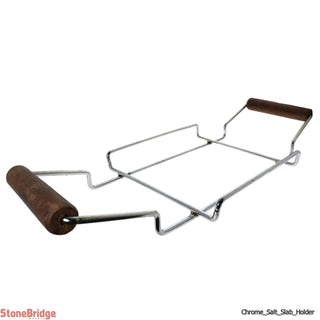 Himalayan Salt Plate - Holder/ Chrome    from Stonebridge Imports