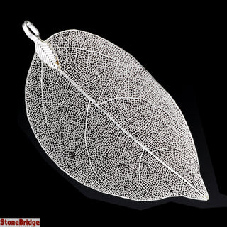 Electroplated Jewelry Leaves - Type #4 - Big Silver Leaf (Enhanced) from Stonebridge Imports