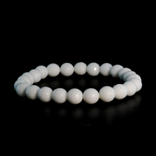 Porcelain White Faceted Round Bracelet - 8mm    from Stonebridge Imports