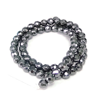 Hematite Faceted - Round Strand - 8mm    from Stonebridge Imports