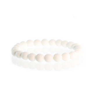 Porcelain White Faceted Round Bracelet - 8mm    from Stonebridge Imports