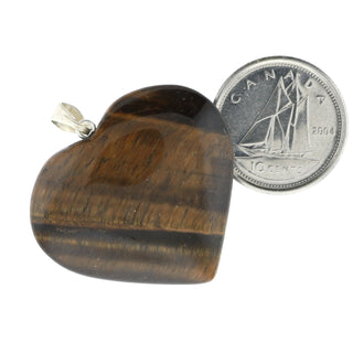 Tiger Eye Gold Heart Pendant - 28mm x 27mm    from Stonebridge Imports