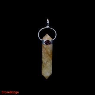 Citrine Double Terminated Cabochon - 925 Silver Pendant (Enhanced) from Stonebridge Imports