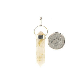 Rutilated Quartz Double Terminated - 925 Silver Pendant from Stonebridge Imports