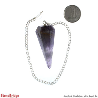 Amethyst Pendulum 6 Facets & Bead from The Rock Space