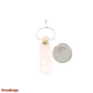 Rose Quartz Double Terminated Cabochon - 925 Silver Pendant from Stonebridge Imports