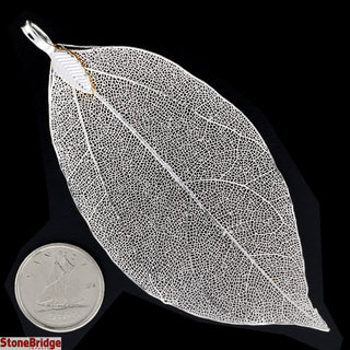 Electroplated Jewelry Leaves - Type #4 - Big Silver Leaf (Enhanced) from Stonebridge Imports