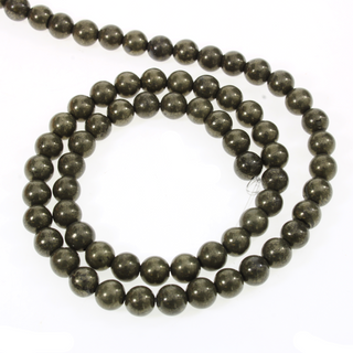 Pyrite - Round Strand 15" - 6mm    from Stonebridge Imports