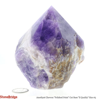 Amethyst Chevron Cut Base, Polished Point Tower #5    from Stonebridge Imports