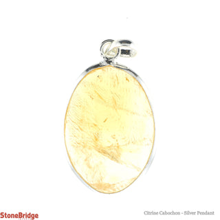Citrine Cabochon - 925 Silver Pendant (Enhanced) from Stonebridge Imports