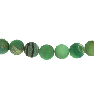 Druzy Agate Green Matte - Round Strand 15" - 8mm    from Stonebridge Imports