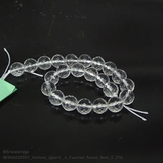 Natural Quartz - A Faceted - Round Strand 7" - 8mm    from Stonebridge Imports