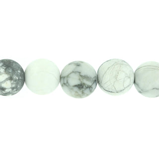 White Howlite Matte - Round Strand 15" - 6mm from Stonebridge Imports