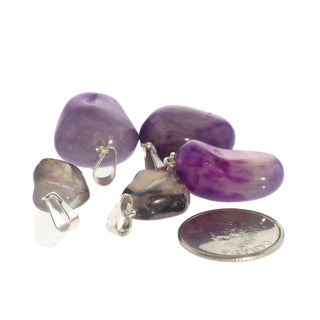 Agate Purple Tumbled Pendants - 5 Pack (Enhanced) from Stonebridge Imports