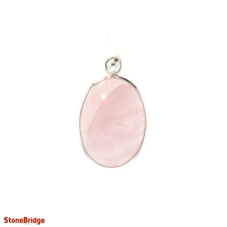 Rose Quartz Cabochon - 925 Silver Pendant from Stonebridge Imports