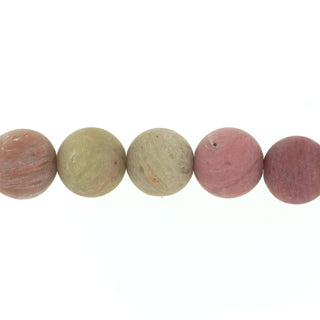Rhodonite Matte - Round Strand 15" - 6mm    from Stonebridge Imports