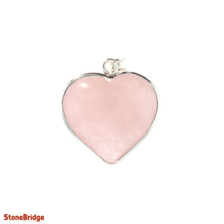 Rose Quartz Heart - 925 Silver Pendant from Stonebridge Imports