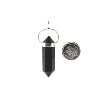 Onyx Black Double Terminated - 925 Silver Pendant from Stonebridge Imports