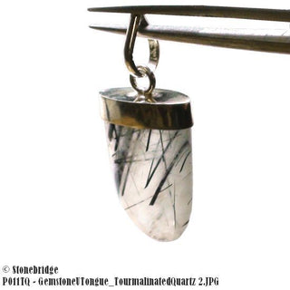 Tourmalinated Quartz U Shape - 925 Silver Pendant from Stonebridge Imports