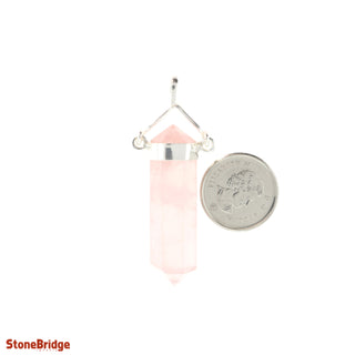 Rose Quartz Double Terminated Swivel - 925 Silver Pendant from Stonebridge Imports