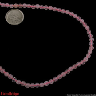 Rose Quartz Faceted - Round Strand 15" - 4mm    from Stonebridge Imports
