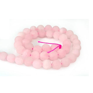 Rose Quartz Matte - Round Strand 15" - 8mm from Stonebridge Imports