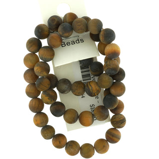 Tiger Eye Matte - Round Strand 15" - 8mm    from Stonebridge Imports