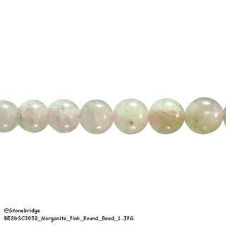 Morganite Pink - Round Strand 15" - 8mm    from Stonebridge Imports